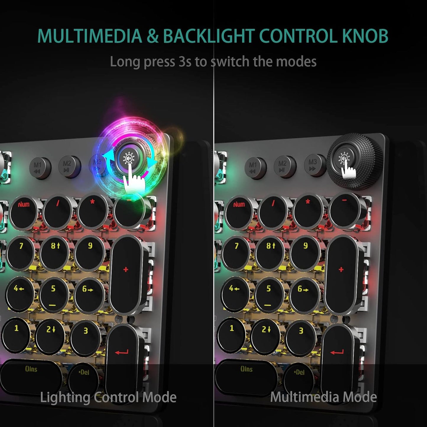 Encalife Retro Mechanical Gaming Keyboard RGB encalife