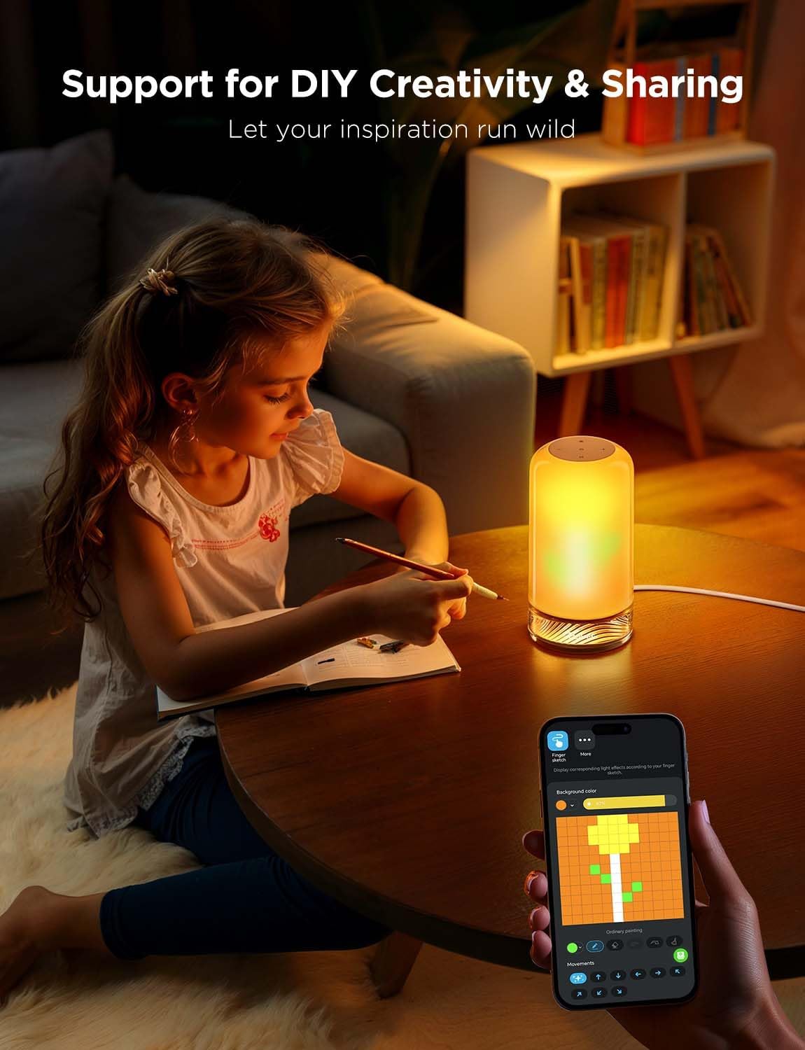 Smart RGB Lighting Table Lamp for Bedroom Nightstand encalife