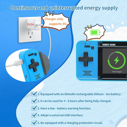Retro Handheld Game Console With 220 Classic Games encalife