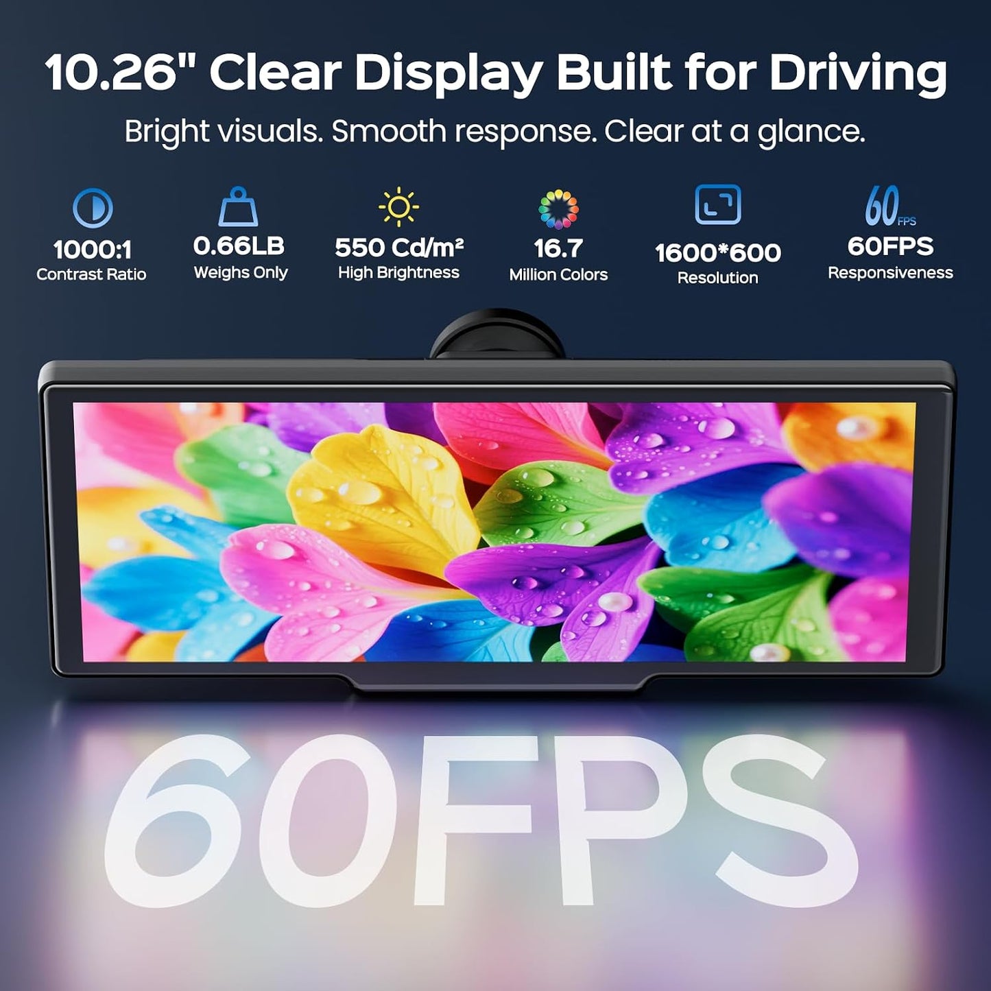 10.26 Inch Wireless Carplay Screen With Dash Camera encalife