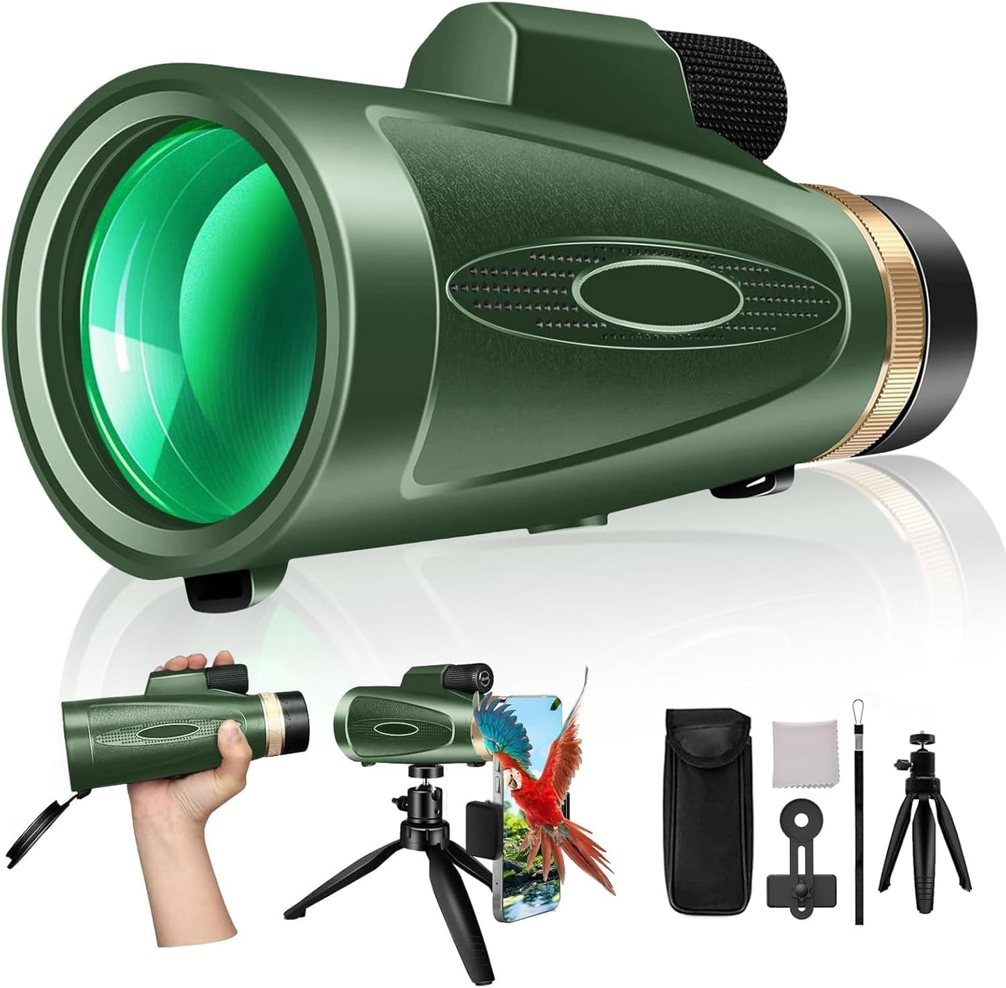 80x100 High Power Monocular with Tripod & Phone Adapter