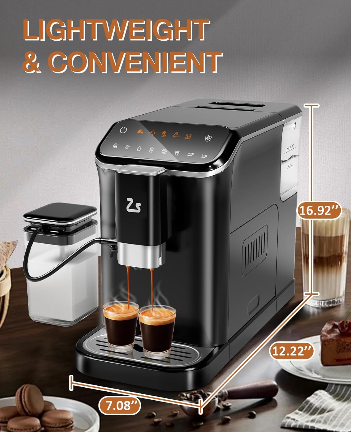 20 Bar Espresso Machine with Grinder &amp; Frother encalife