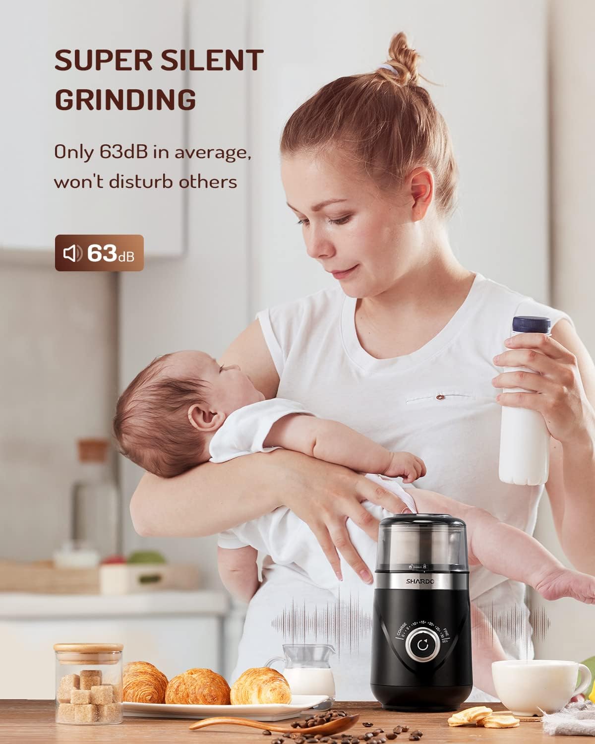 Quiet Electric Coffee Grinder – 2.5 oz encalife