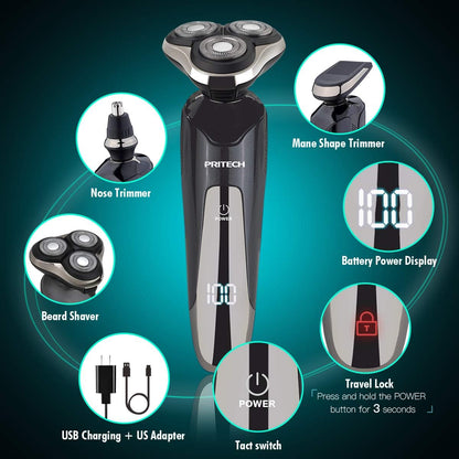 Rechargeable Electric Razor Men I Cordless Grooming Kit encalife