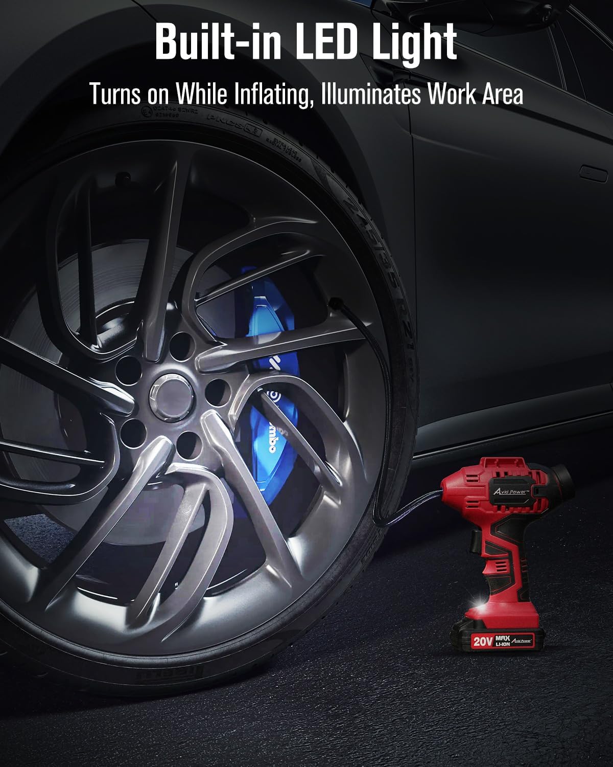 AVID POWER Cordless Tire Inflator Dual Power encalife