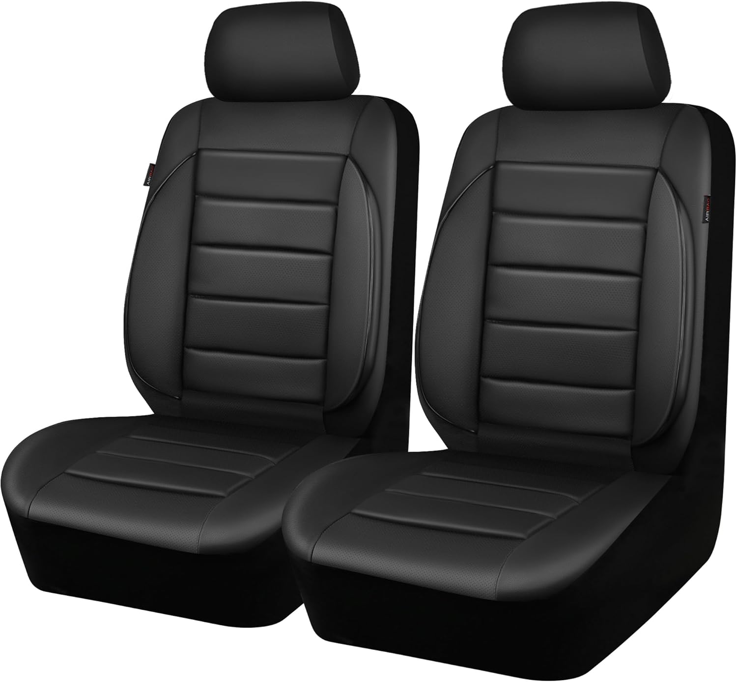 Faux Leather Front Car Seat Covers 3D Foam Support encalife