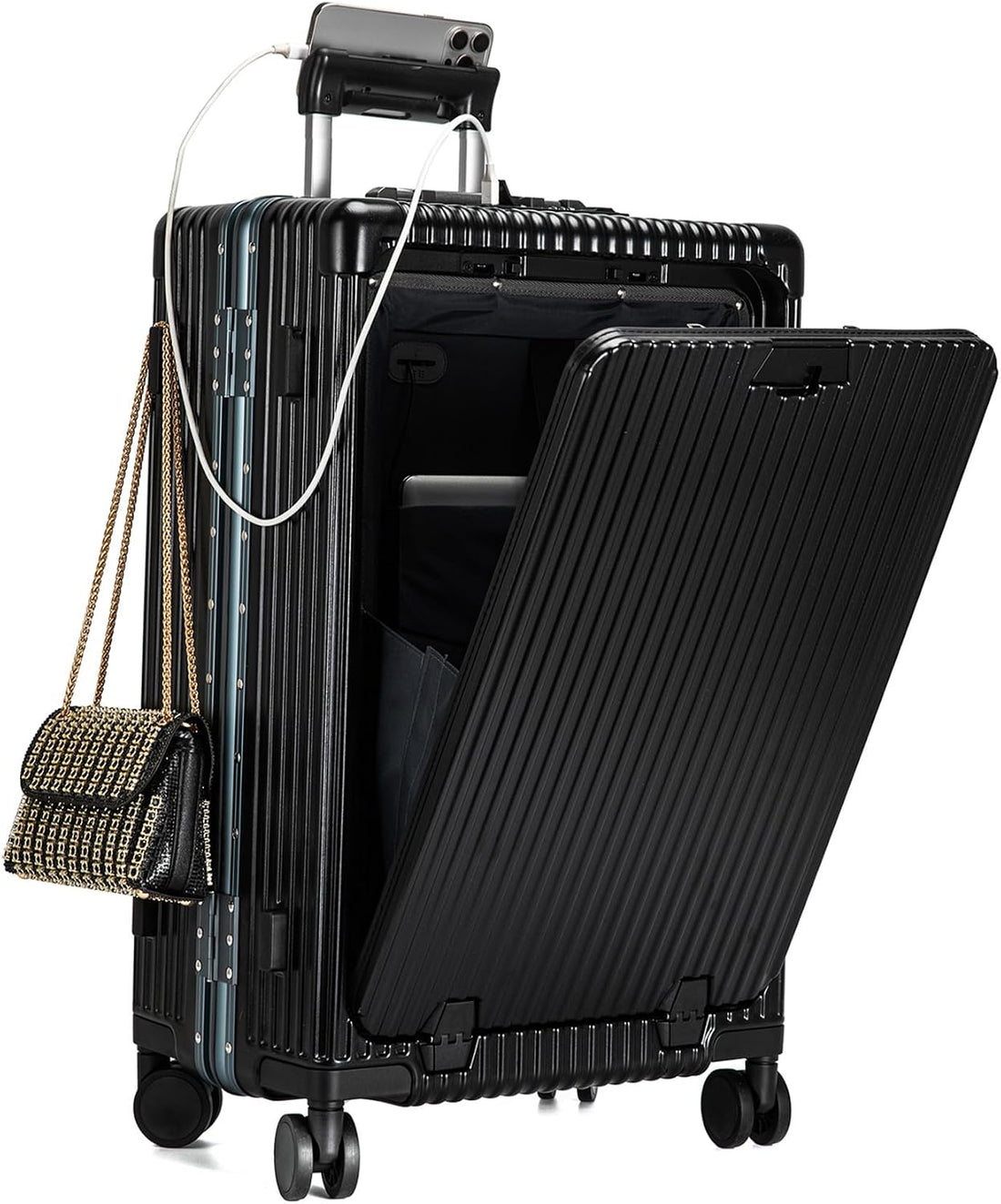 Smart Hardshell Carry-On Luggage with USB encalife
