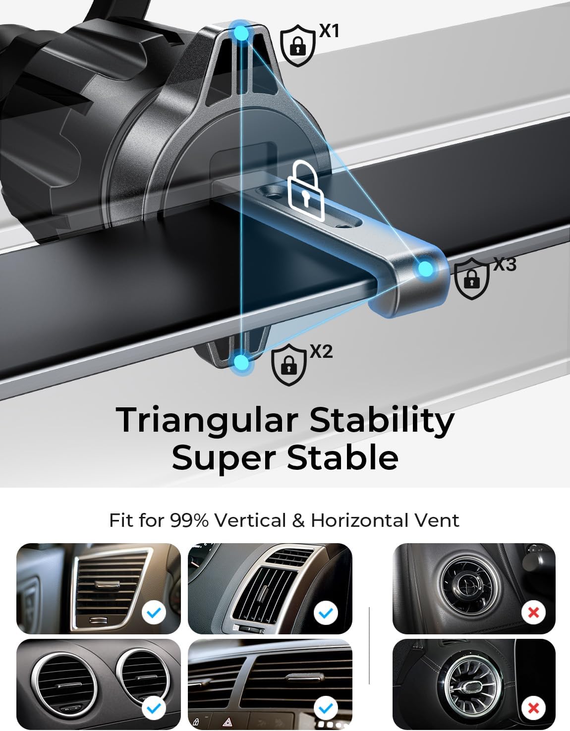 Magnetic MagSafe Car Phone Mount Dual-Base encalife