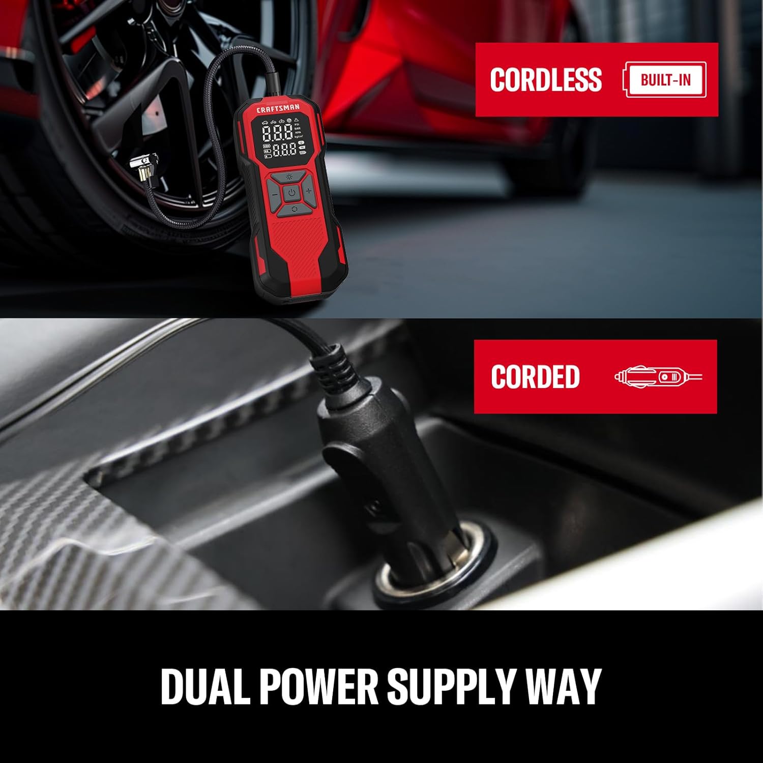 Hybrid Tire Inflator For Fast Roadside Power encalife
