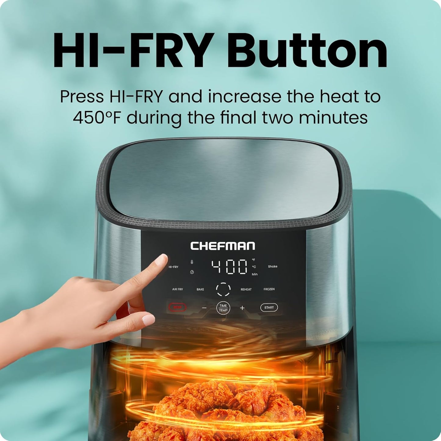 Air Fryer I 8 Qt Digital I Stainless Steel encalife