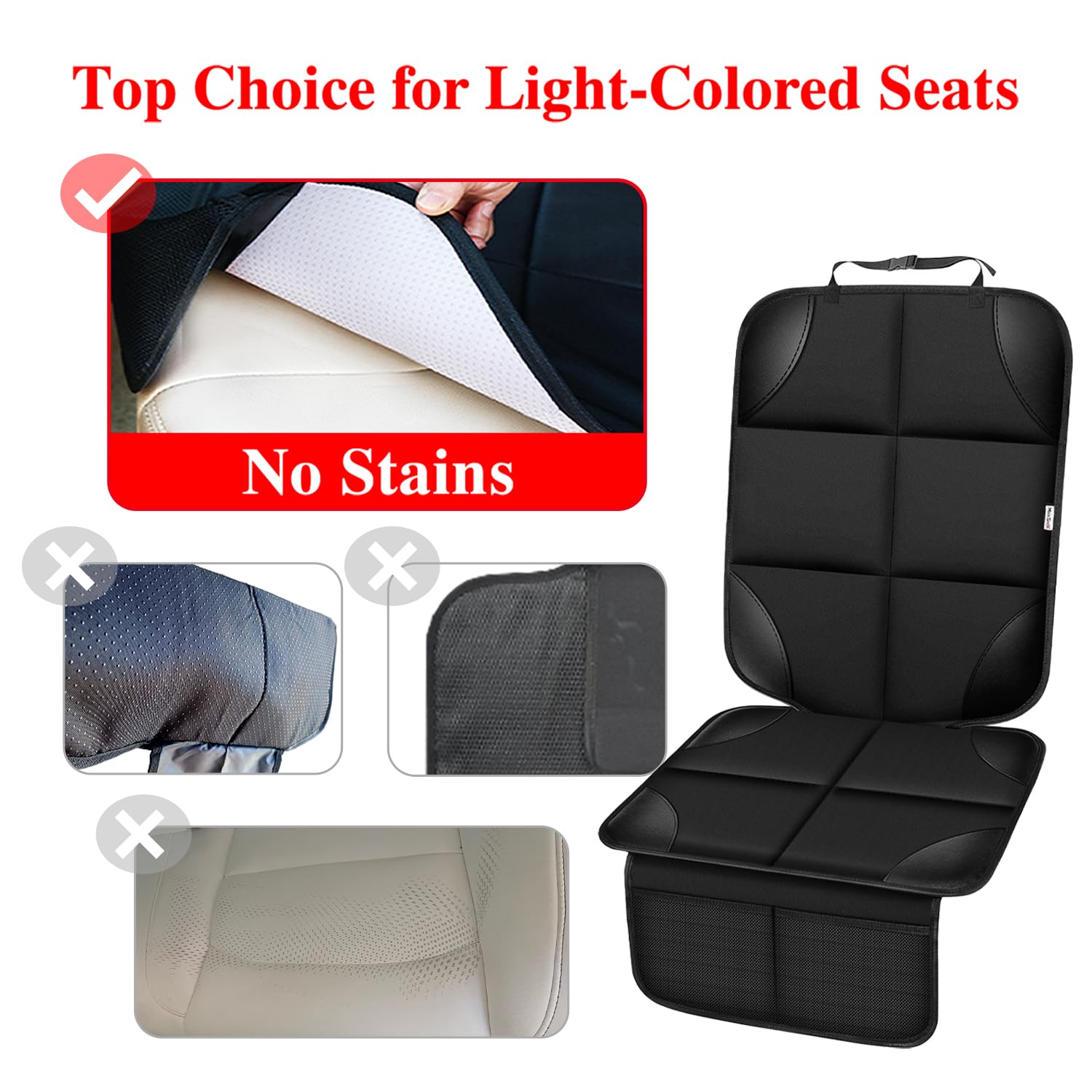 Waterproof Child Car Seat Protector 2 Pack Black encalife
