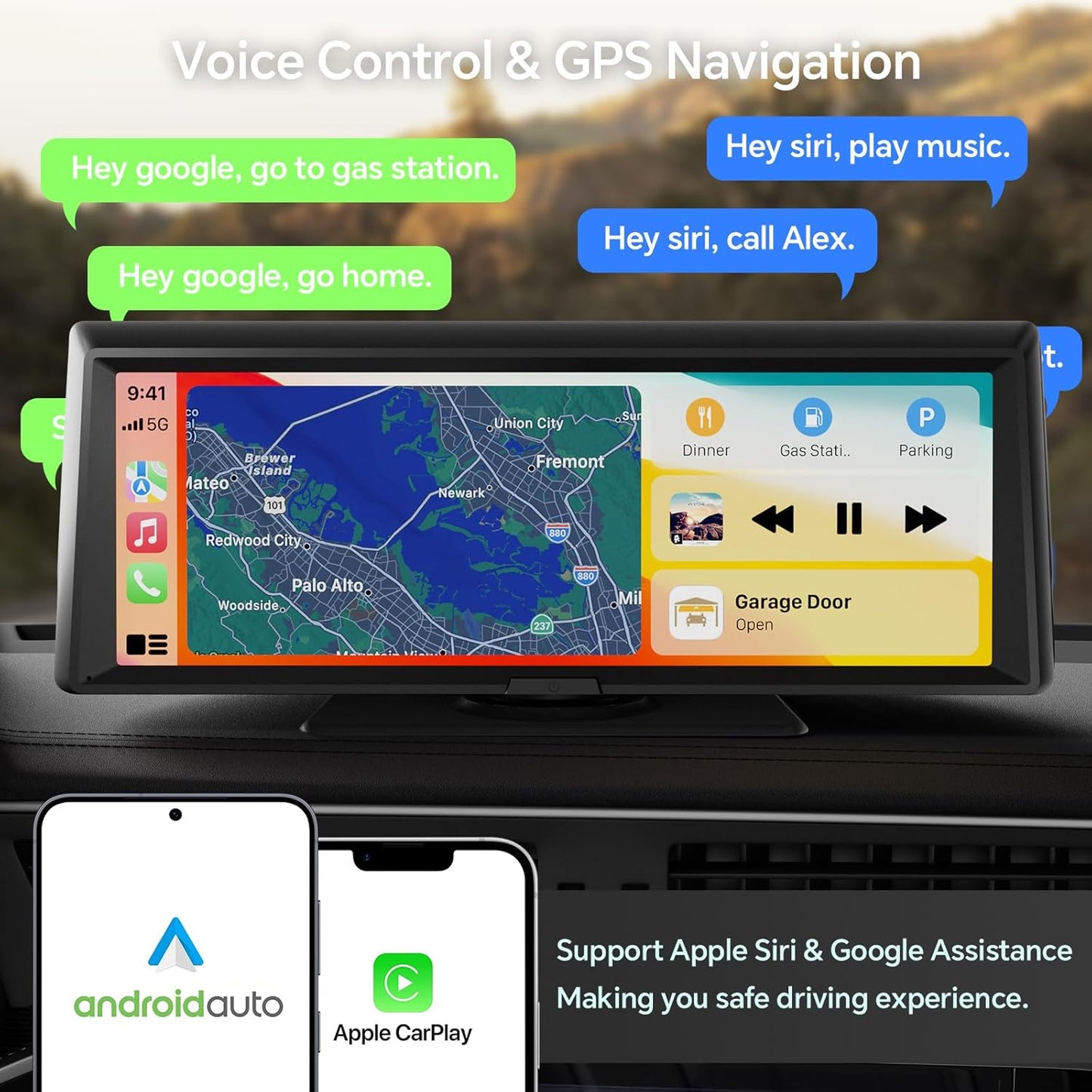 8.1 Inch Wireless Carplay Screen With Dash Camera encalife