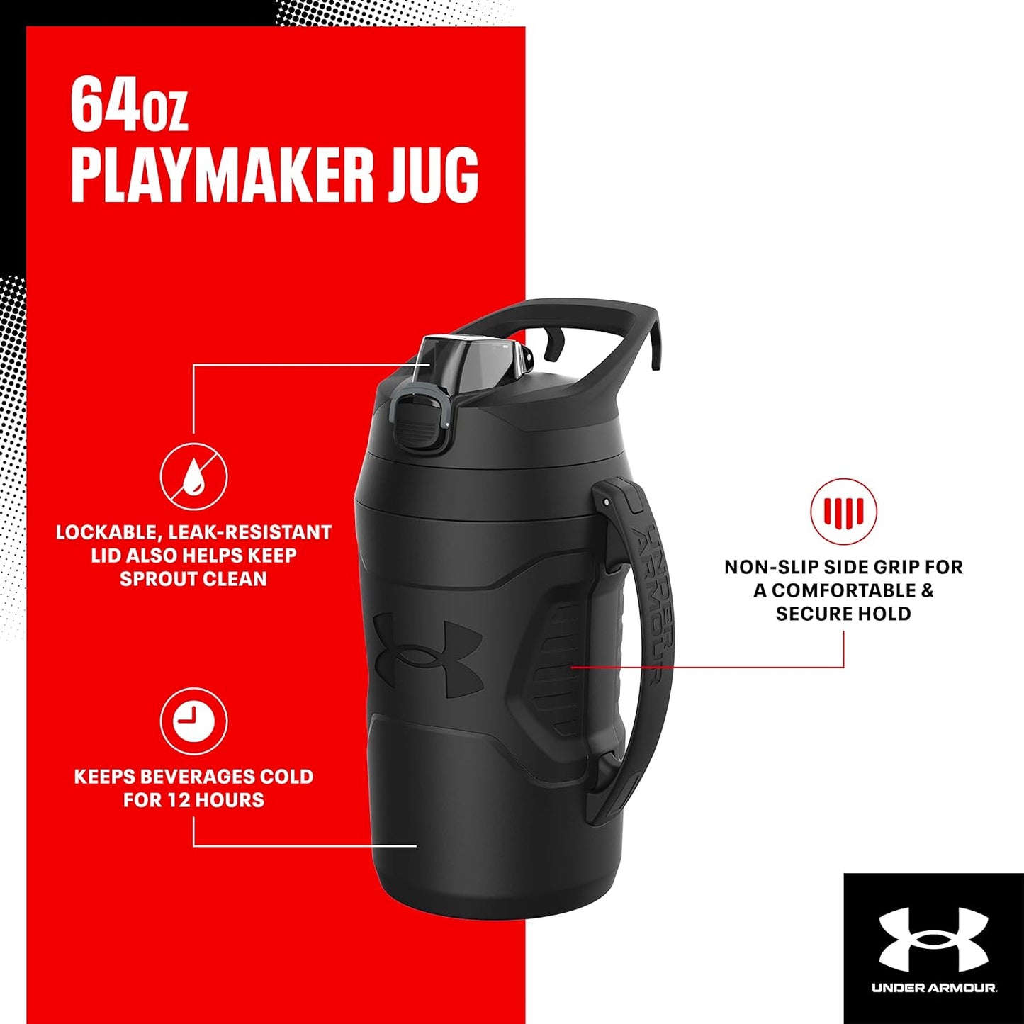 Armour 64oz Insulated Water Bottle Jug encalife