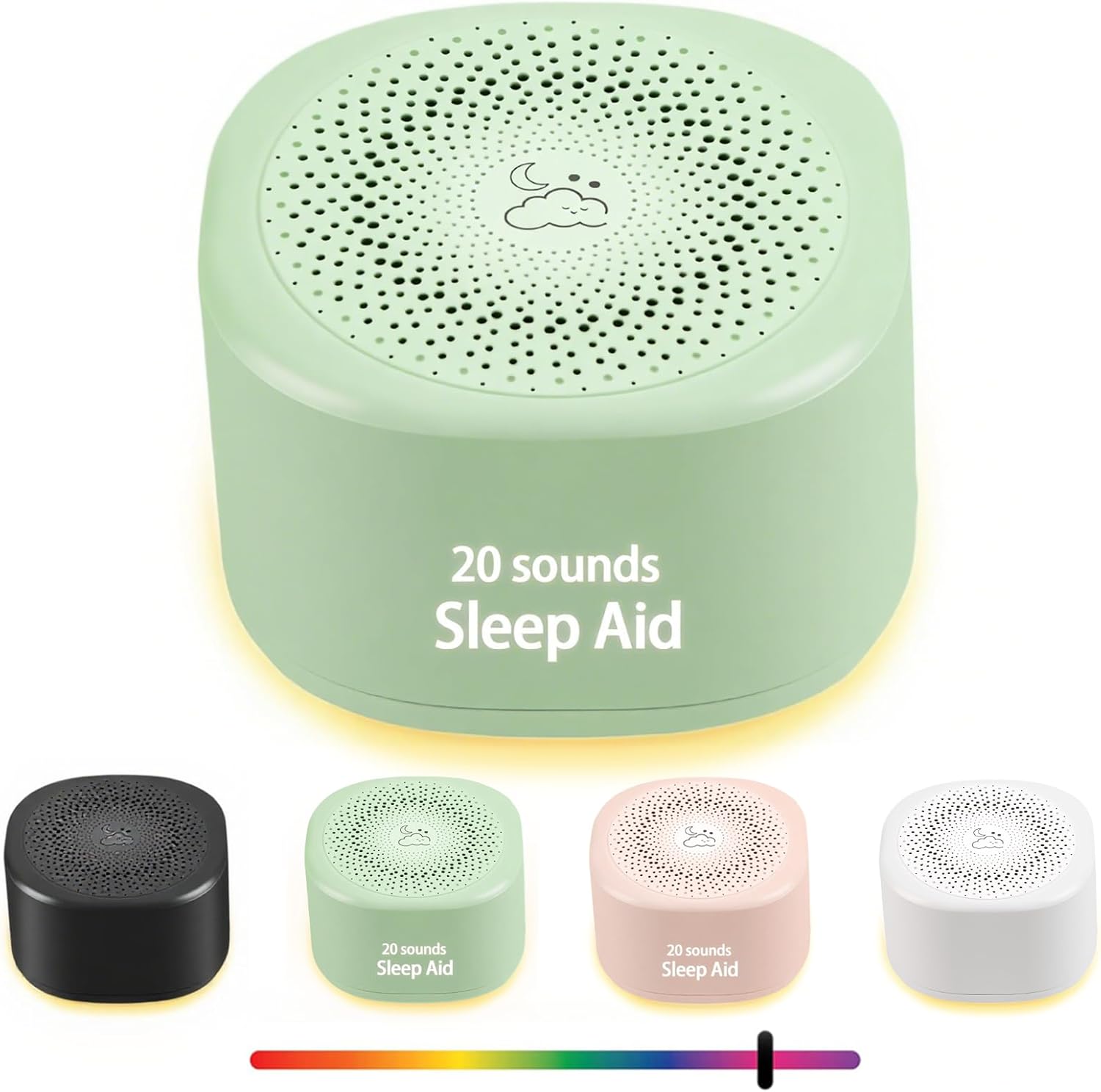 Portable White Noise Machine Rechargeable Night Light encalife