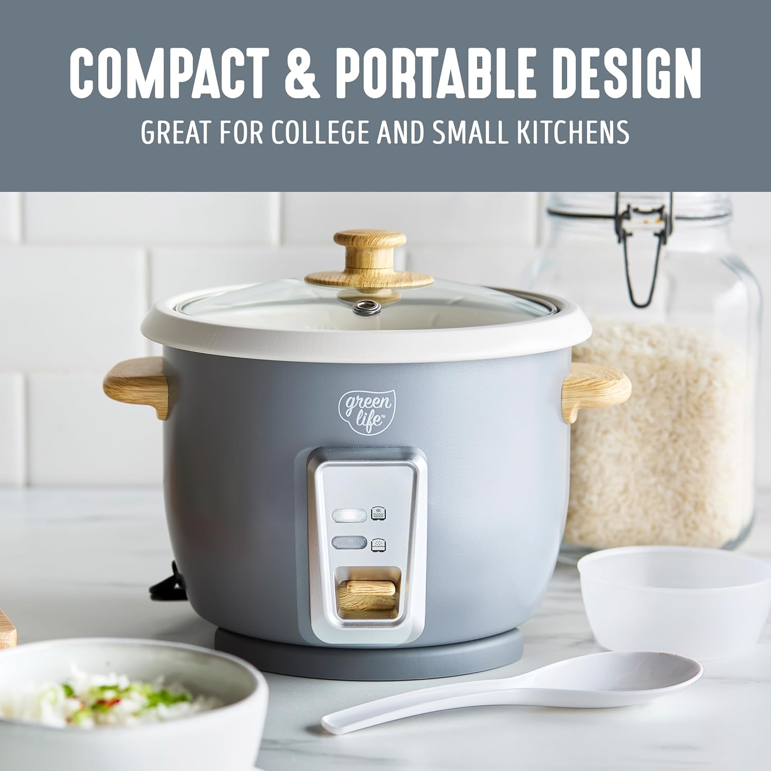 RICE COOKER I GreenLife 3-Cup Ceramic encalife