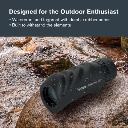 10x25 Black Waterproof Monocular encalife