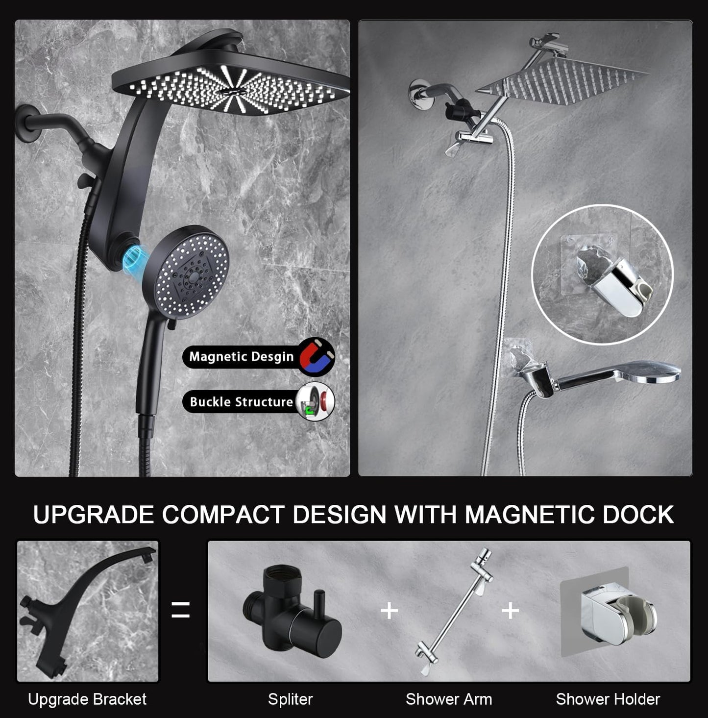 High Pressure Rain I Handheld Shower Head Combo encalife
