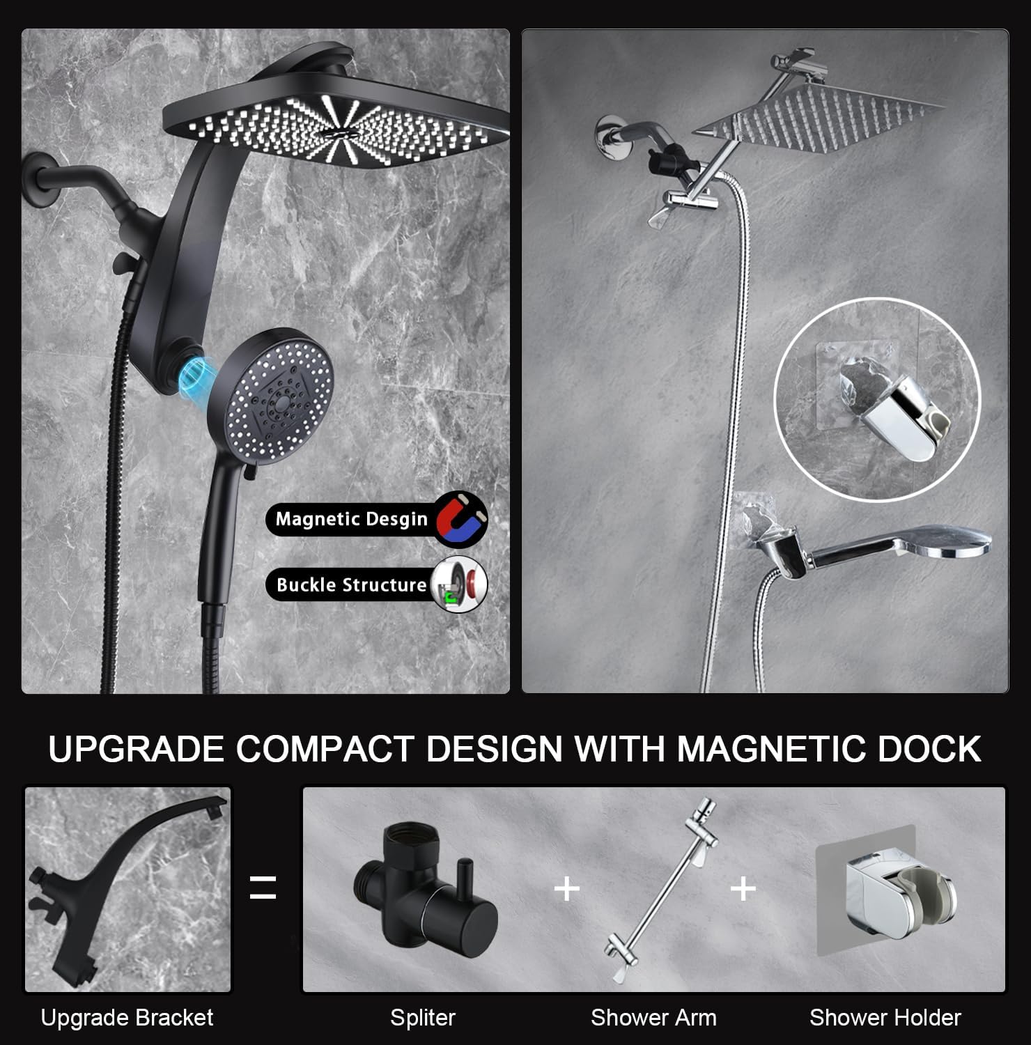 High Pressure Rain I Handheld Shower Head Combo encalife