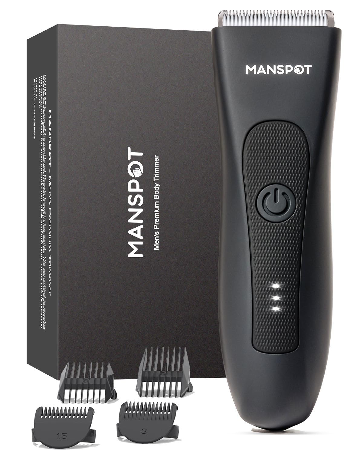 Rechargeable beard trimmer with four guards