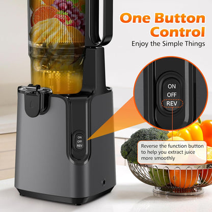 EncaLife Cold Press Juicer Machine – 5.8” Feed Chute, 400W Slow Masticating Juicer encalife
