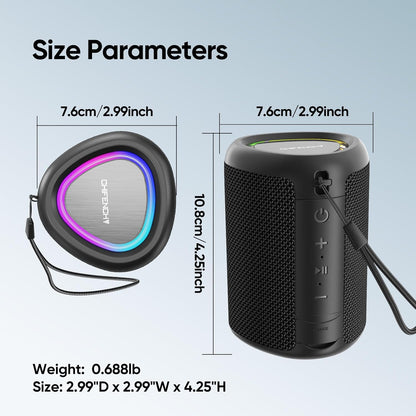 Powerful Waterproof Bluetooth Speaker With Party Lights encalife