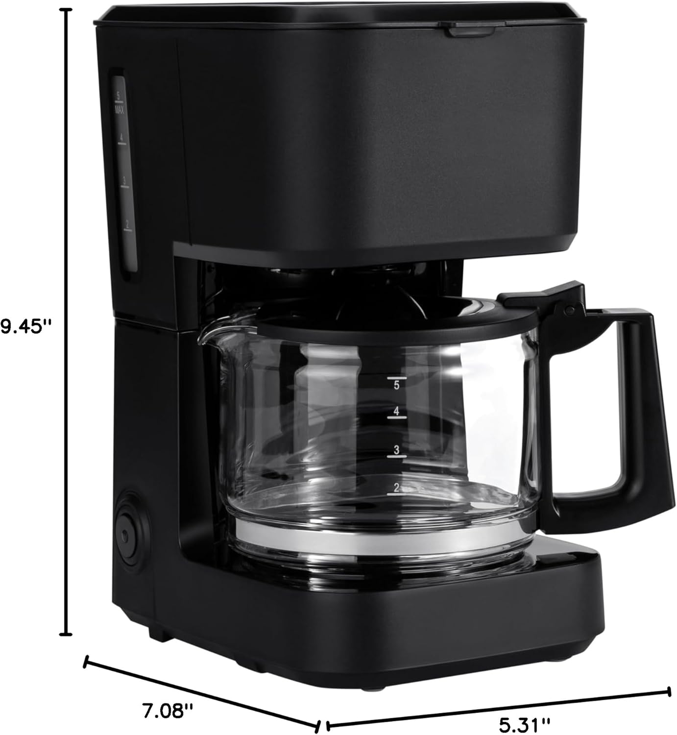 5 Cup Drip Coffee Maker | Compact Coffee Machine encalife