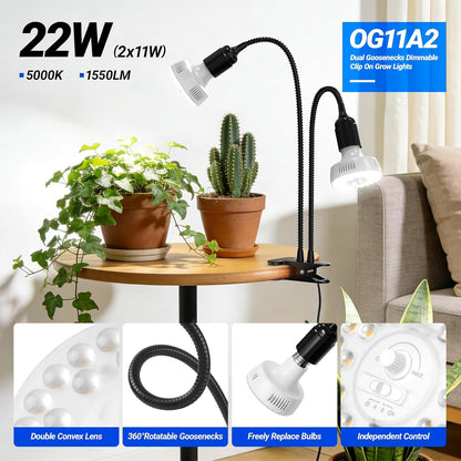 Grow Light For Indoor Plants | Clip On Full Spectrum encalife
