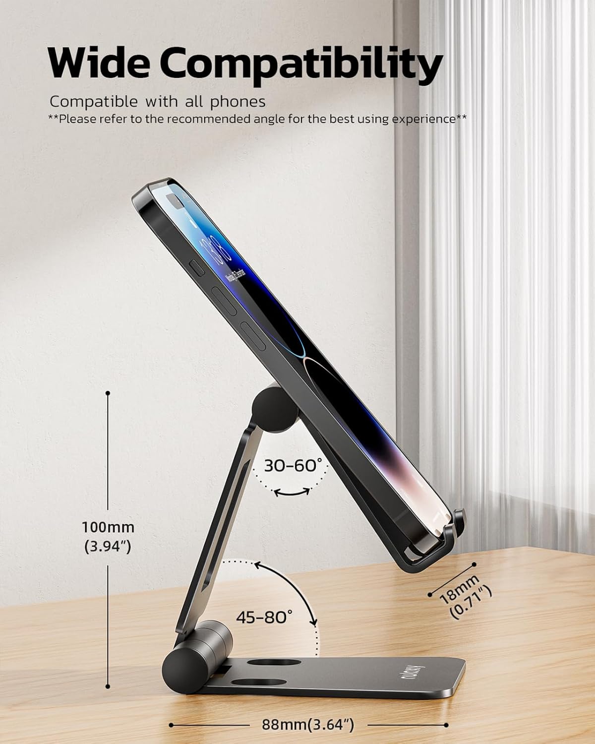 Mobile Stand Dual Folding Aluminum Phone Holder Cradle encalife