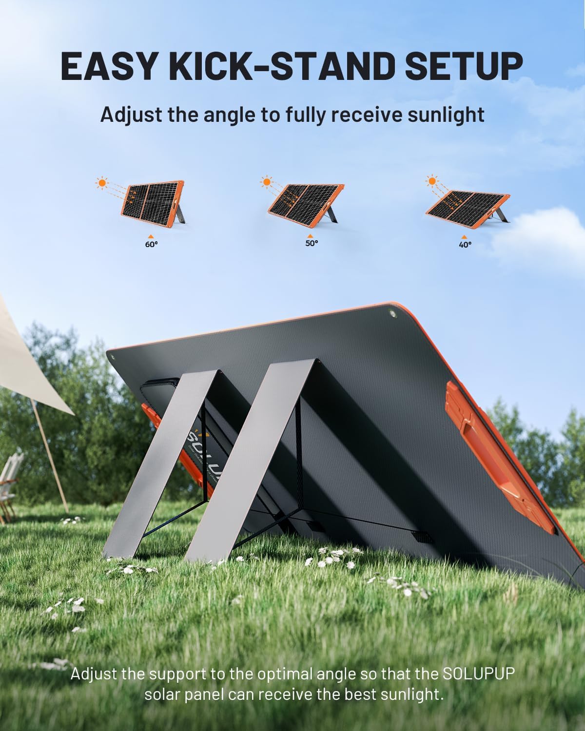 60W Foldable Solar Panel Charger I Camping & RV encalife