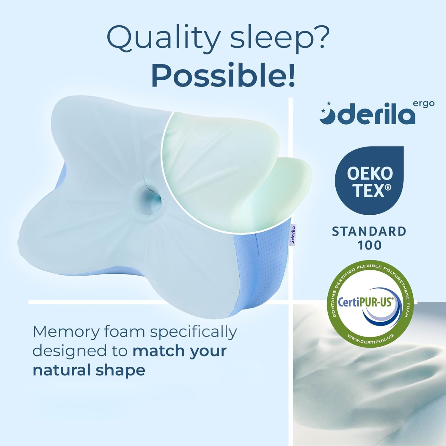 Cooling Memory Foam Pillow for Neck Support encalife