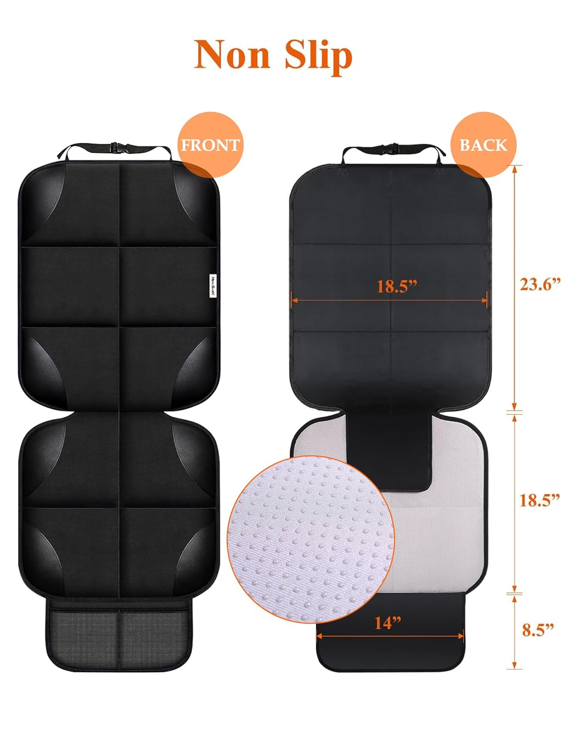 Waterproof Child Car Seat Protector 2 Pack Black encalife