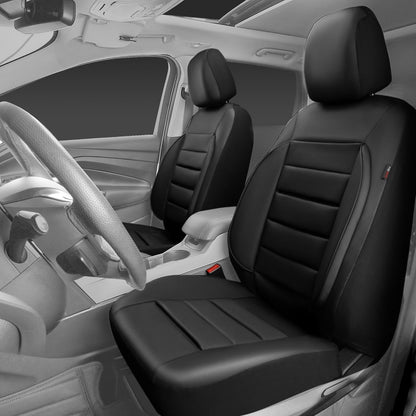 Faux Leather Front Car Seat Covers 3D Foam Support encalife
