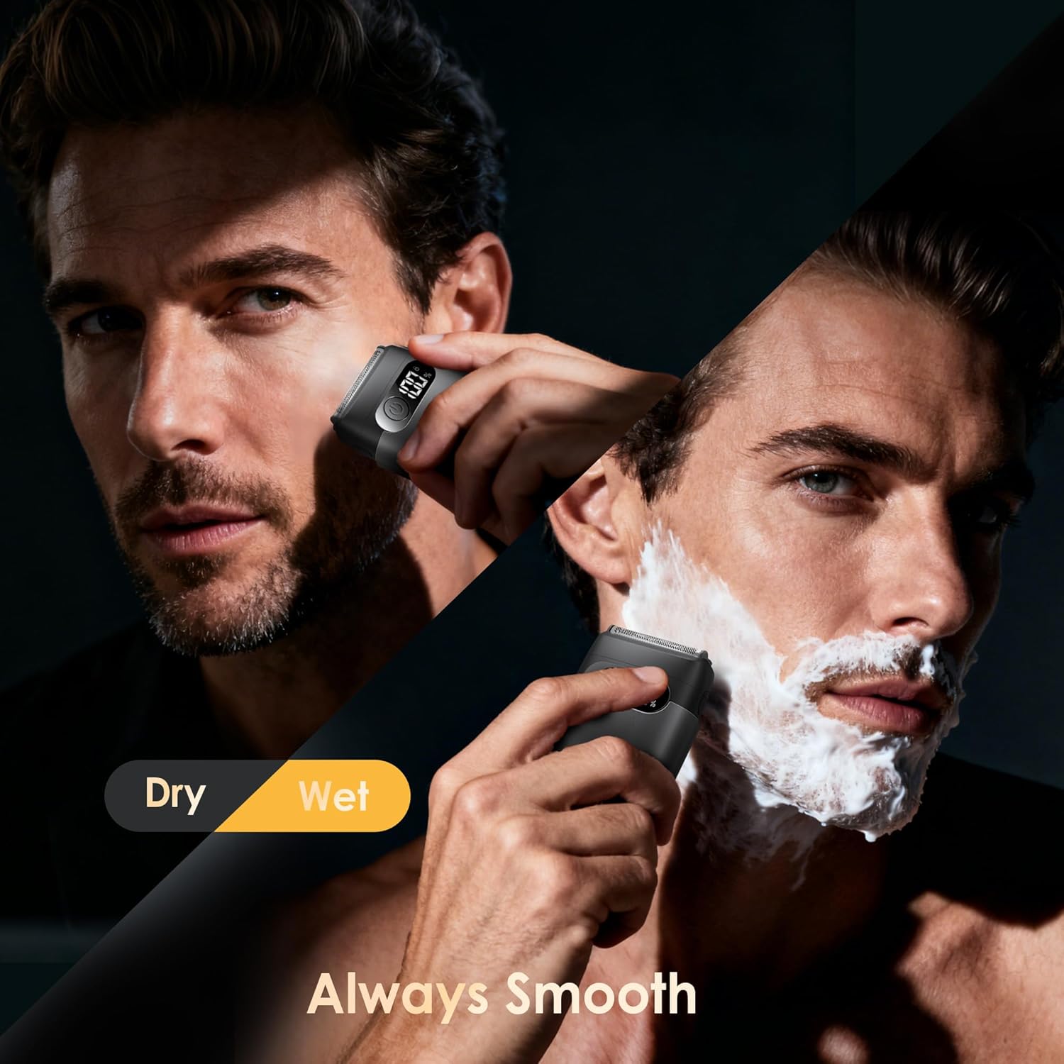 Electric Razor Men Portable Foil Shaver with LED Display encalife