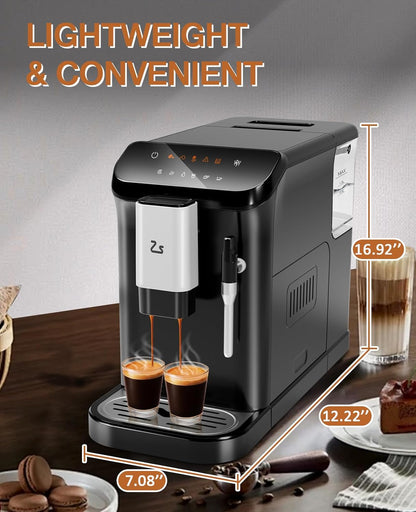 20 Bar Automatic Espresso Machine with Grinder &amp; Frother encalife