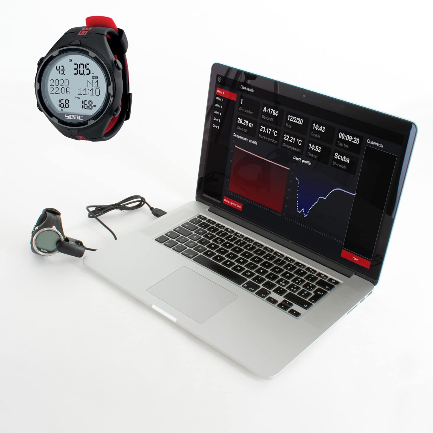 Dive Computer I Seac Action HR Scuba encalife