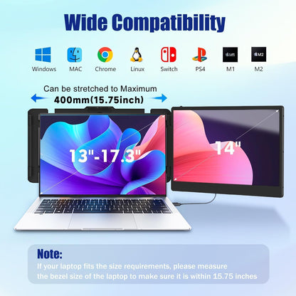 14-Inch FHD Laptop Screen Extender Portable Monitor encalife