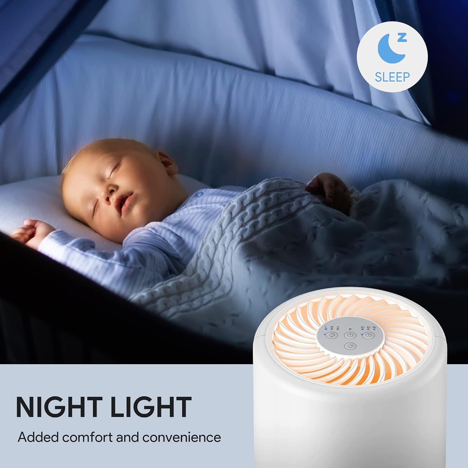 Air Purifier Bedroom HEPA | Quiet Small Portable Cleaner encalife