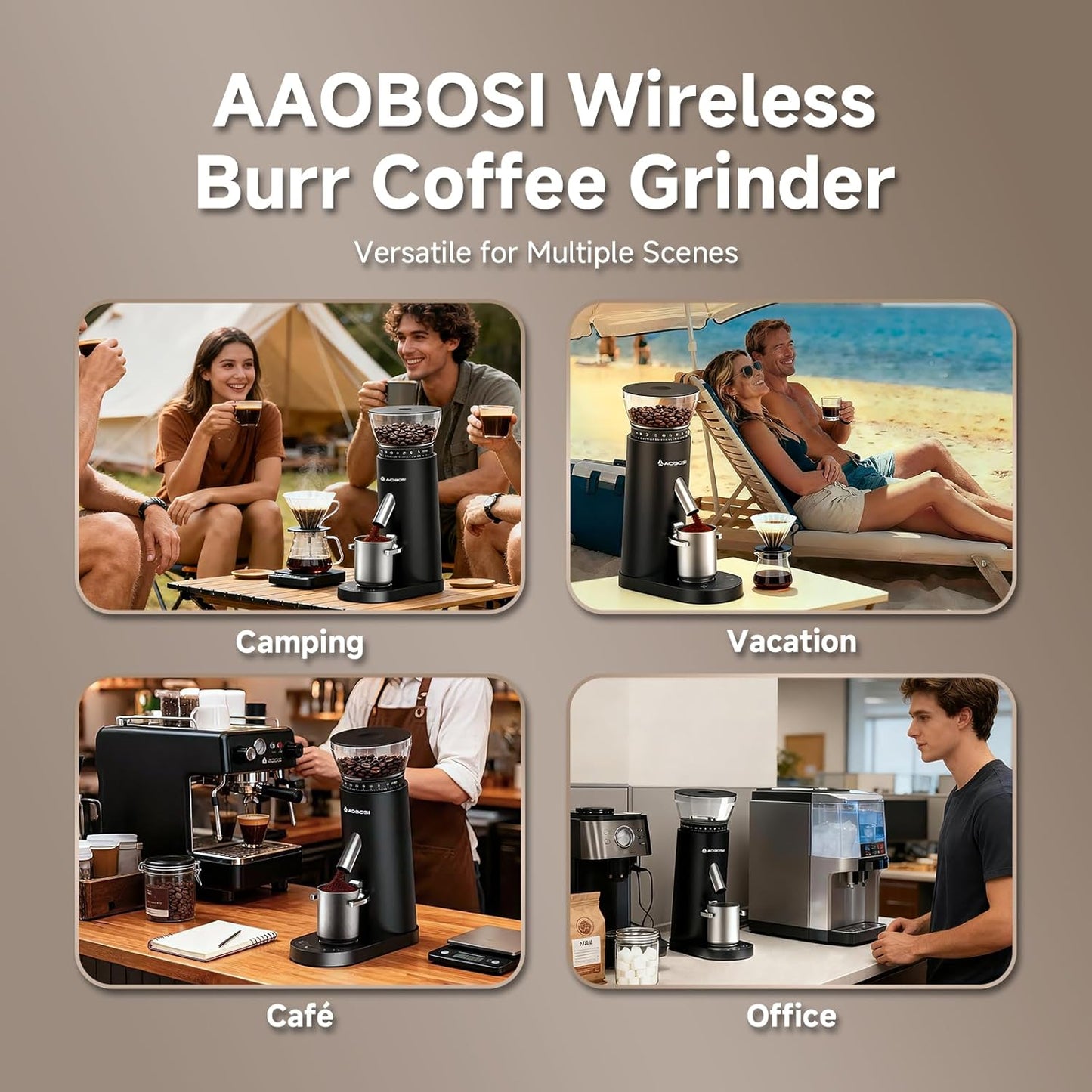 Cordless Burr Coffee Grinder – 60 Settings encalife