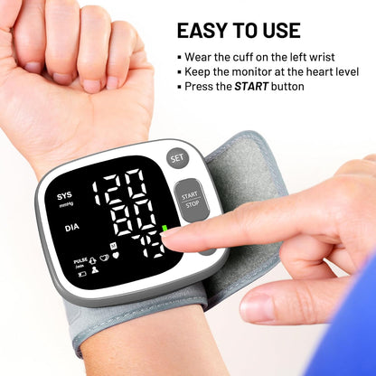 Rechargeable Wrist Blood Pressure Monitor for Home encalife