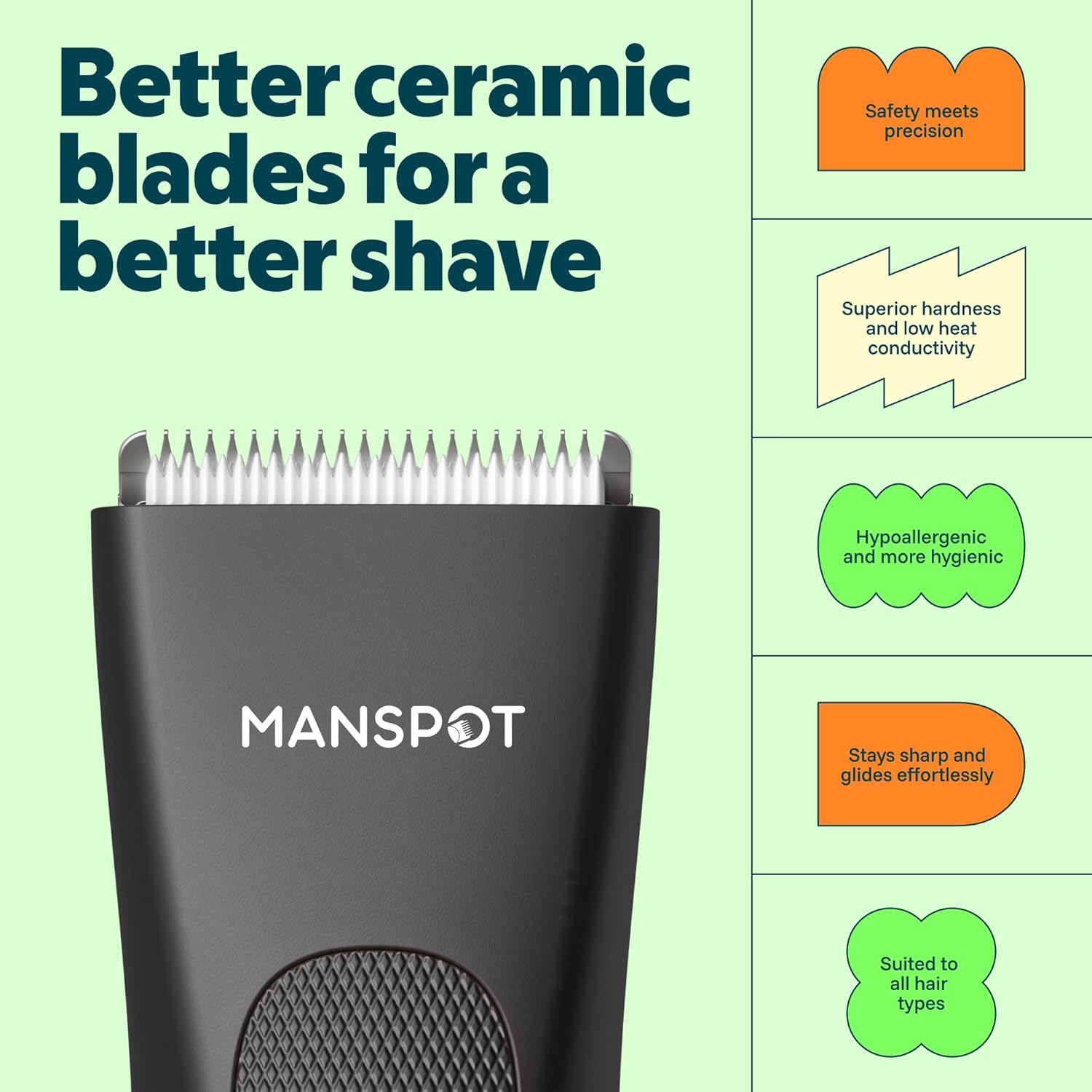 MANSPOT Waterproof Beard Trimmer Body Grooming Kit encalife