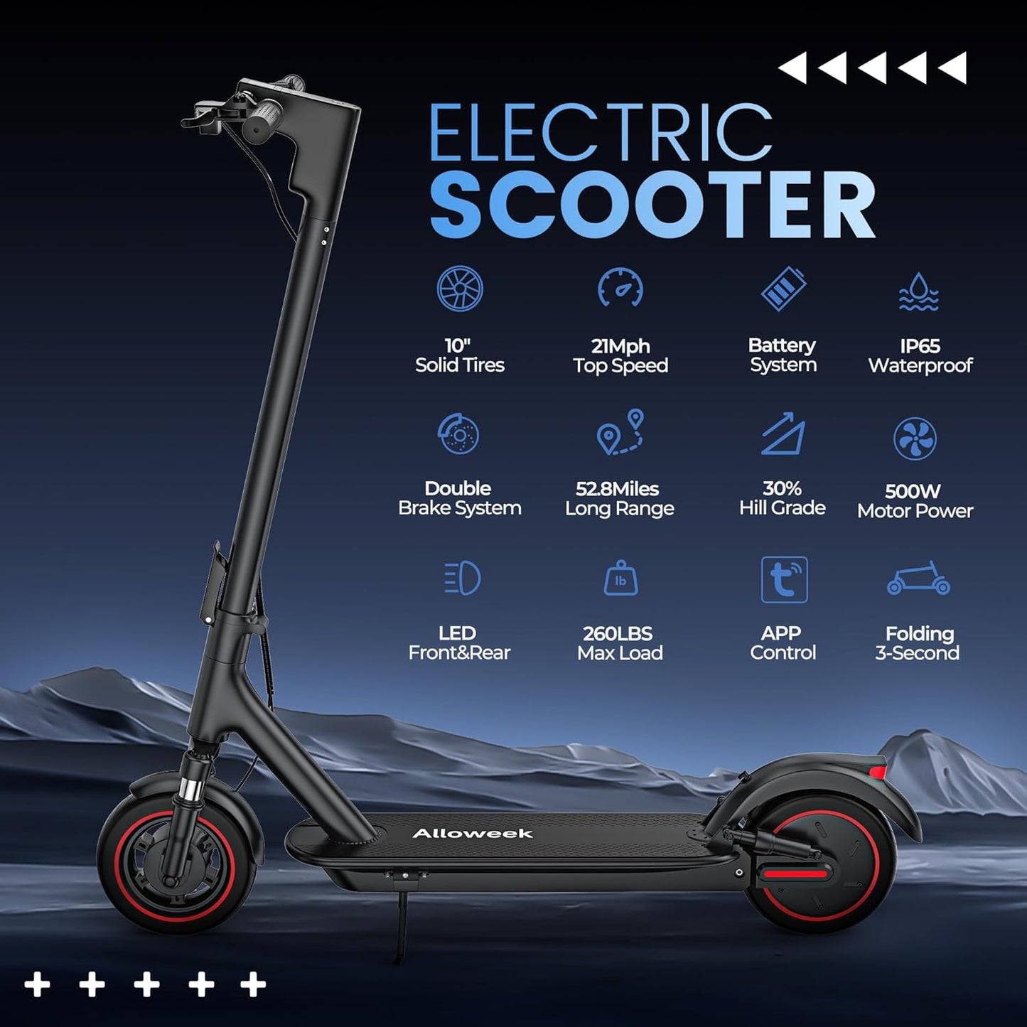 500W Electric Scooter for adult I 22 MPH Folding Commuter E-Scooter encalife