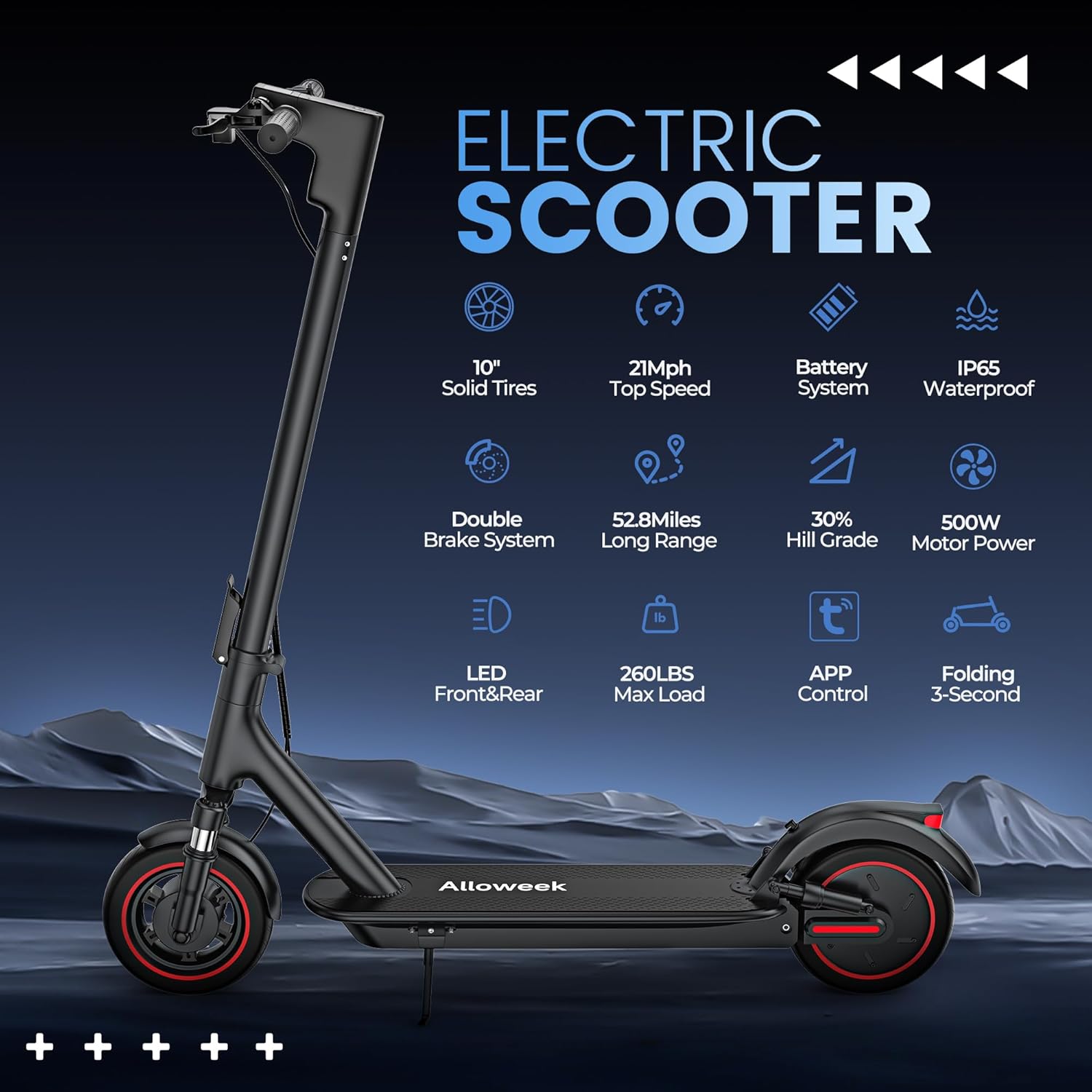 500W Electric Scooter for adult I 22 MPH Folding Commuter E-Scooter encalife