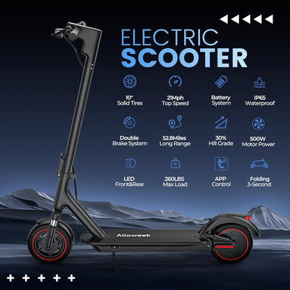 500W Electric Scooter for adult I 22 MPH Folding Commuter E-Scooter encalife
