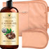 Organic castor oil pack wrap with adjustable straps for comfortable home wellness and self-care routine.