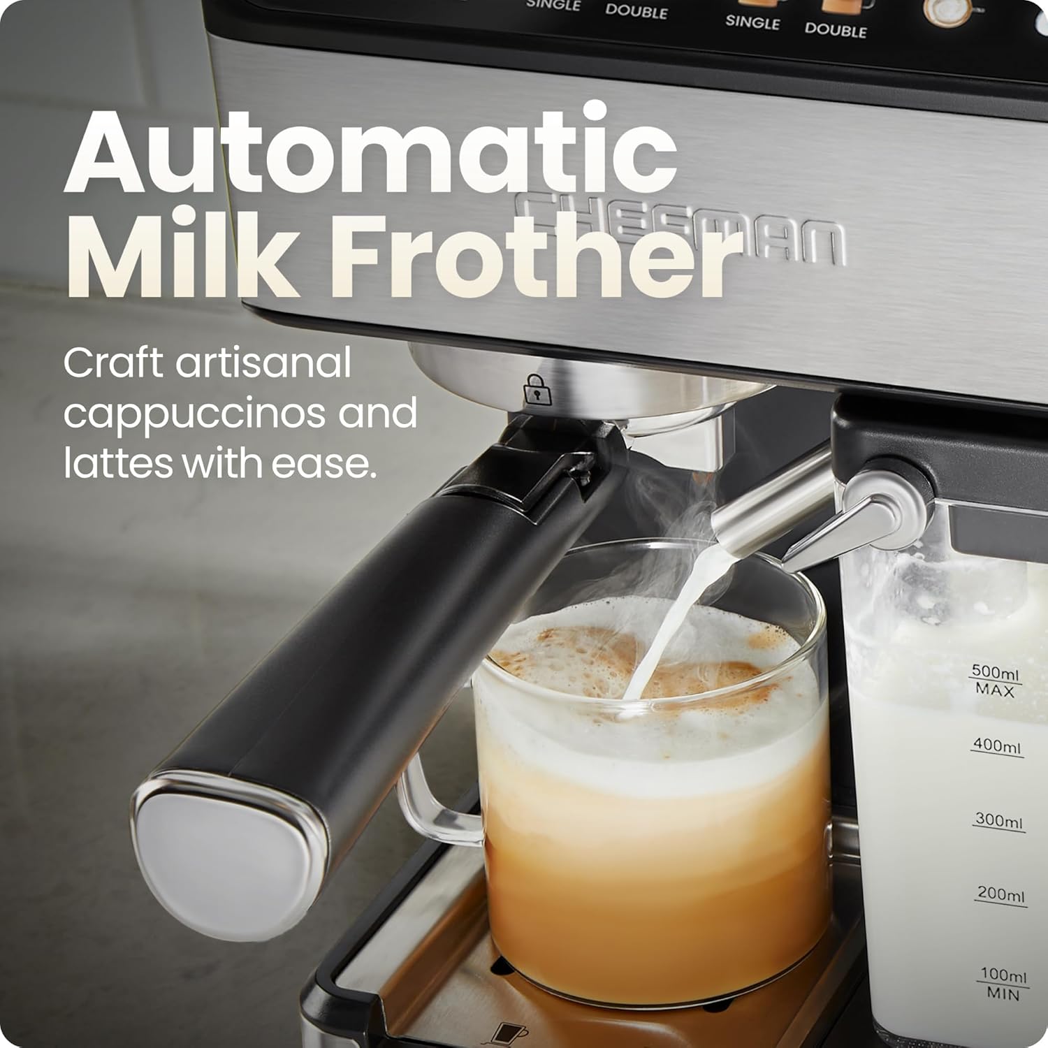 15‑Bar Espresso Machine with Built‑In Milk Frother encalife