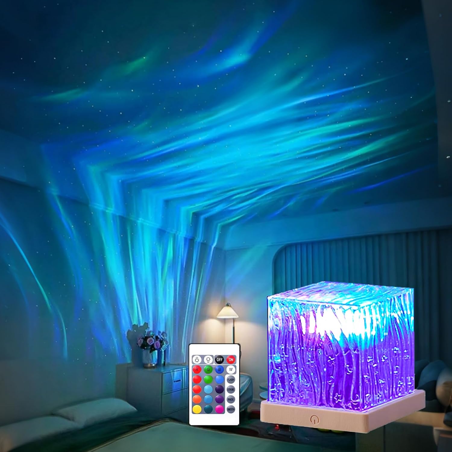 Calming Ocean Wave Projector Lamp With Remote Control encalife