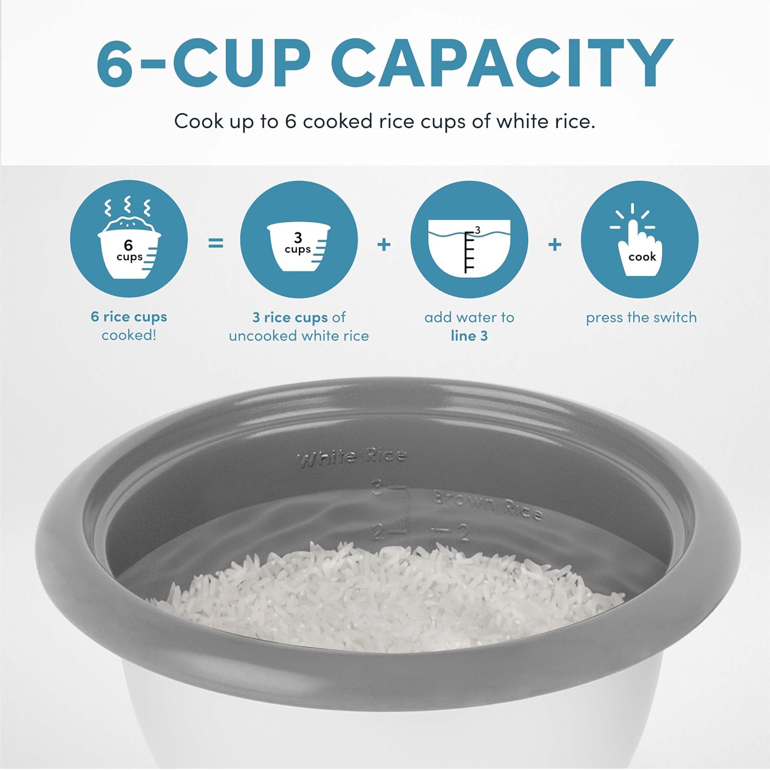 AROMA 3-Cup I Mini Rice Cooker encalife