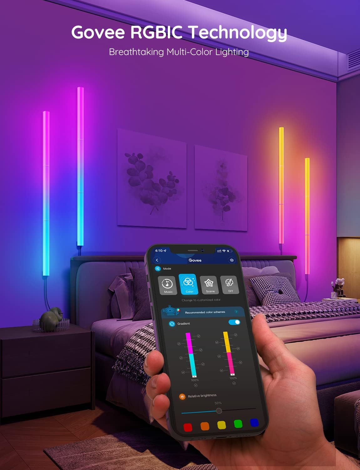 RGB Lighting Wall Bars for Bedroom Gaming Decor encalife