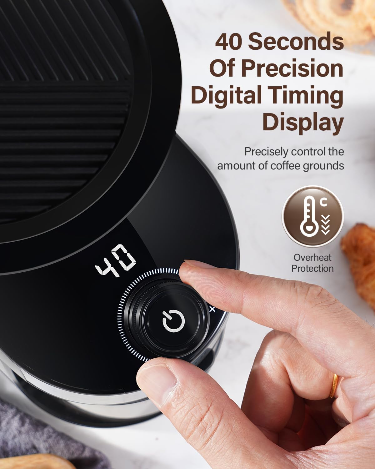 Electric Burr Coffee Grinder – 32 Settings encalife