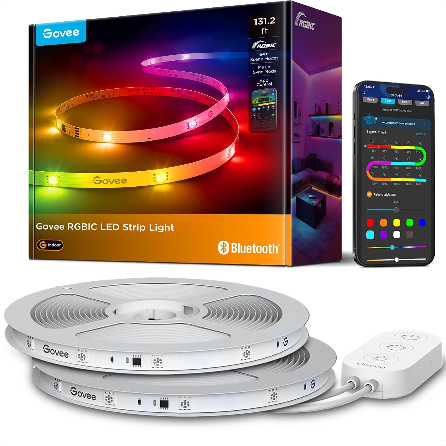 Dynamic RGBIC LED Strip Lights With Music Sync encalife